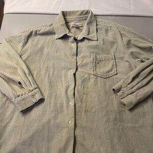 Cambridge country courteroy Women's Green Button Down Shirt long sleeve 2x sage
